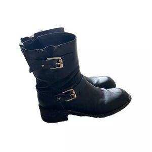 Rag & Bone Boots Moto Motorcycle 39.5 / 9 Black Leather Ankle Shoes